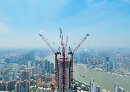 shanghai china june 2 skyscraper construction june 2 2012 shanghai china shanghai is largest city by population world with 23 million as 2010 is still growing